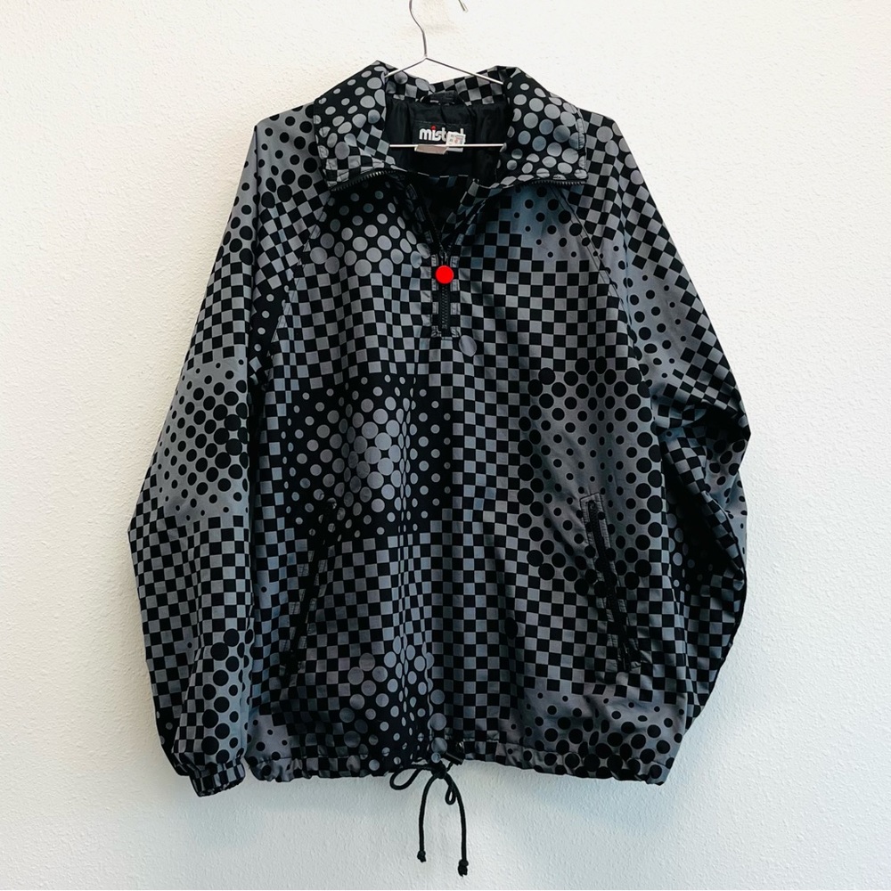Mistral Vintage Mens Graphic Pop Art Gray & Black Jacket Coat Pullover